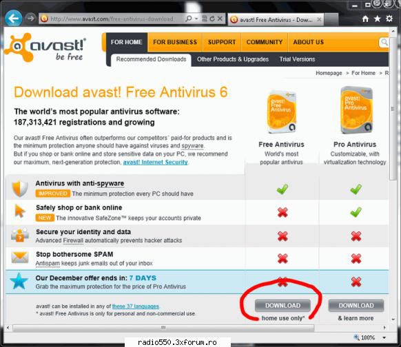Avast Download and Install - Pasul 1: Acceseaza pagina oficiala de descarcare - Sugestii