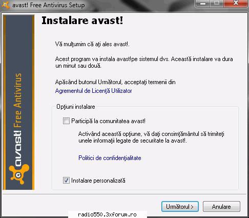 Avast Download and Install - Pasul 9: Selecteaza optiunea Instalare - Sugestii