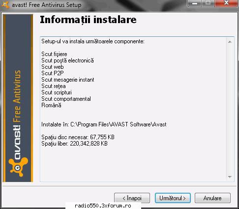 pasul 13: verifica optiunile de instalare ale antivirus gratis avast pe tau si daca totul este asa
